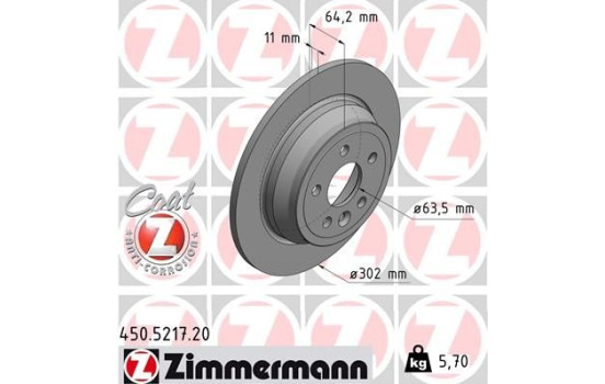 Disque de frein 450.5217.20 Zimmermann