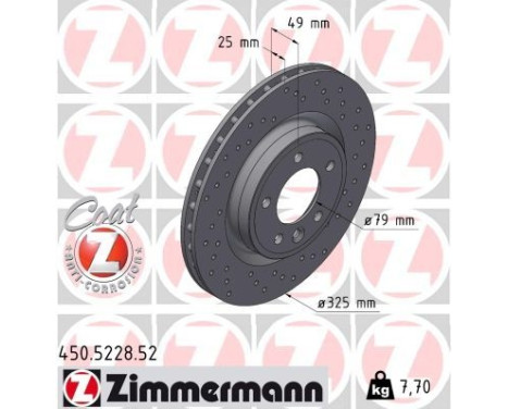 Disque de frein 450.5228.52 Zimmermann