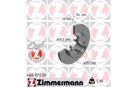 Disque de frein 460.1011.20 Zimmermann