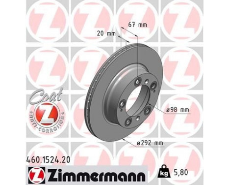 Disque de frein 460.1524.20 Zimmermann