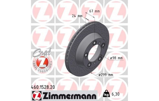 Disque de frein 460.1528.20 Zimmermann