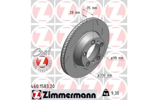 Disque de frein 460.1583.20 Zimmermann