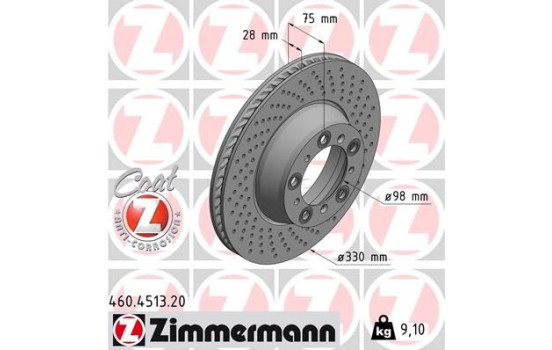 Disque de frein 460.4513.20 Zimmermann