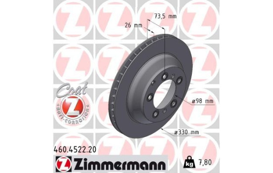 Disque de frein 460.4522.20 Zimmermann