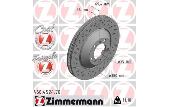 Disque de frein 460.4524.70 Zimmermann