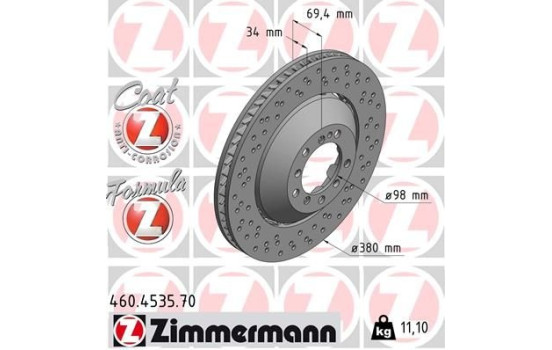 Disque de frein 460.4535.70 Zimmermann
