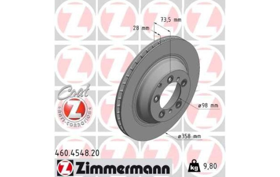 Disque de frein 460.4548.20 Zimmermann