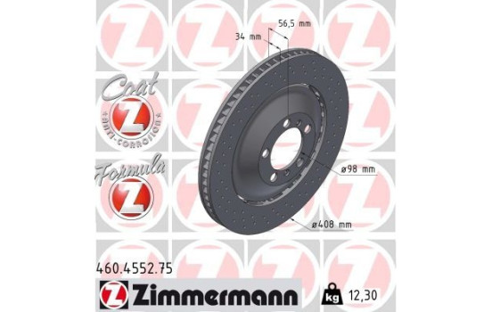 Disque de frein 460.4552.75 Zimmermann