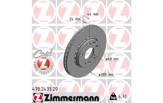 Disque de frein 470.2433.20 Zimmermann