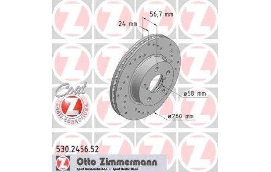 Disque de frein 530.2456.52 Zimmermann