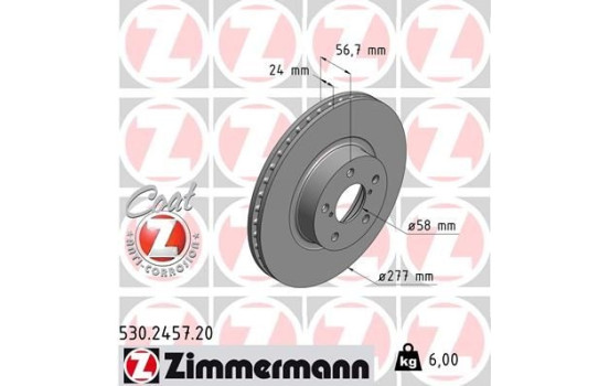 Disque de frein 530.2457.20 Zimmermann