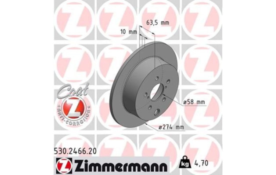 Disque de frein 530.2466.20 Zimmermann