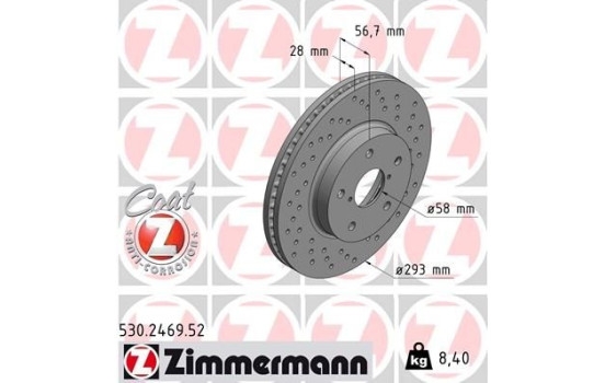 Disque de frein 530.2469.52 Zimmermann