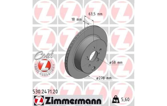 Disque de frein 530.2471.20 Zimmermann