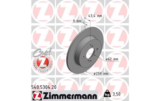Disque de frein 540.5304.20 Zimmermann