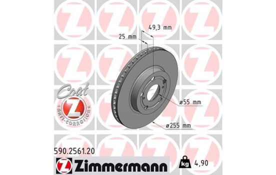 Disque de frein 590.2561.20 Zimmermann