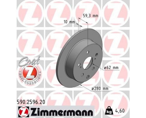 Disque de frein 590.2596.20 Zimmermann