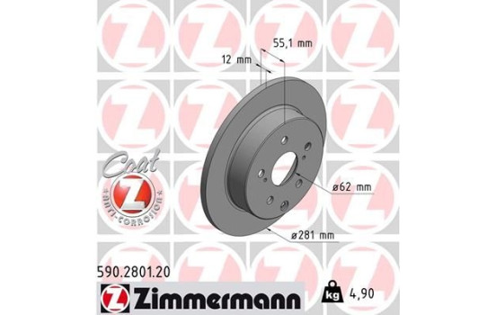 Disque de frein 590.2801.20 Zimmermann