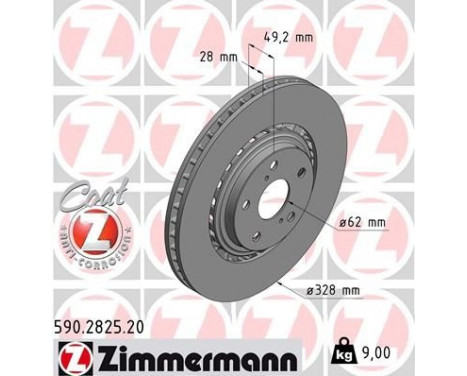 Disque de frein 590.2825.20 Zimmermann