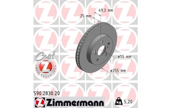 Disque de frein 590.2830.20 Zimmermann