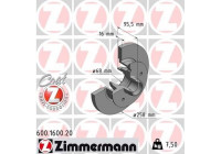 Disque de frein 600.1600.20 Zimmermann