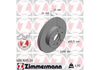 Disque de frein 600.1605.20 Zimmermann