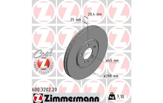 Disque de frein 600.3202.20 Zimmermann