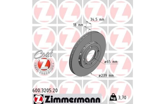Disque de frein 600.3205.20 Zimmermann