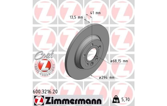 Disque de frein 600.3216.20 Zimmermann