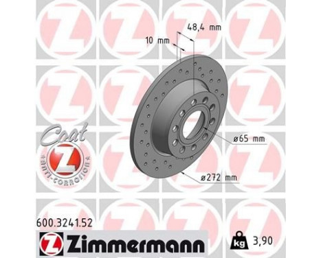 Disque de frein 600.3241.52 Zimmermann, Image 2