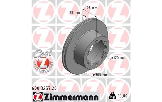 Disque de frein 600.3257.20 Zimmermann