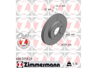 Disque de frein 600.3259.20 Zimmermann