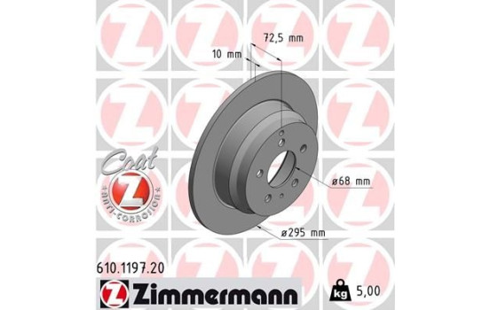 Disque de frein 610.1197.20 Zimmermann