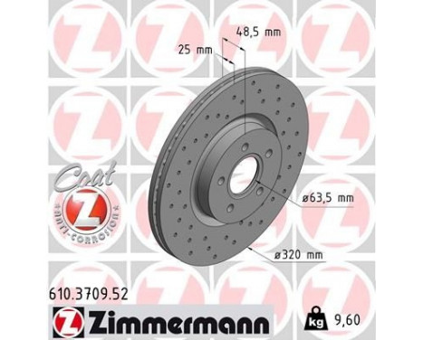 Disque de frein 610.3709.52 Zimmermann, Image 2