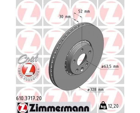 Disque de frein 610.3717.20 Zimmermann, Image 2