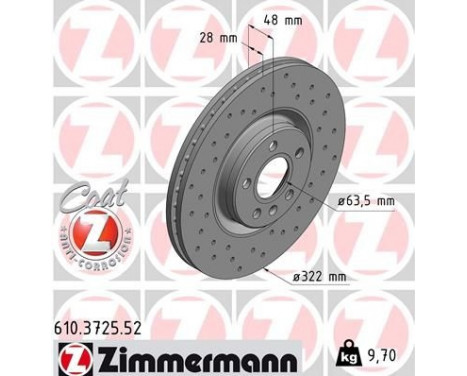 Disque de frein 610.3725.52 Zimmermann, Image 2