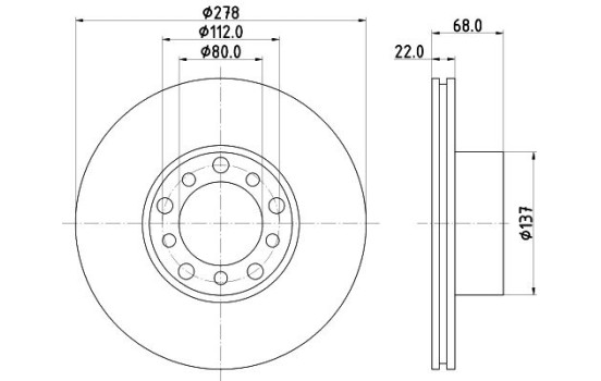 Disque de frein 8DD 355 100-401 Hella