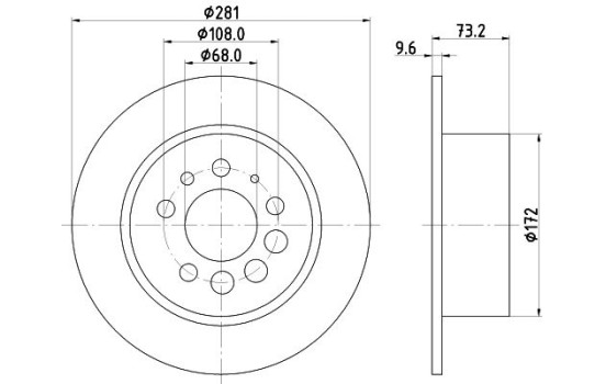 Disque de frein 8DD 355 100-891 Hella
