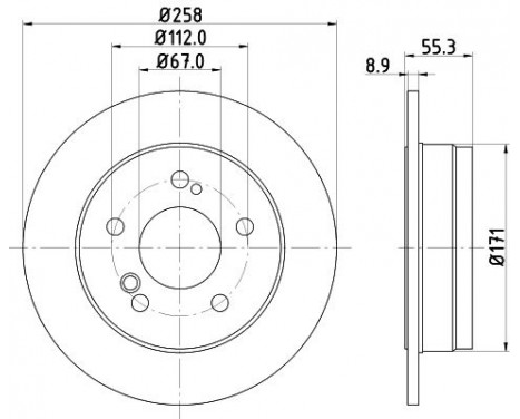 Disque de frein 8DD 355 100-961 Hella