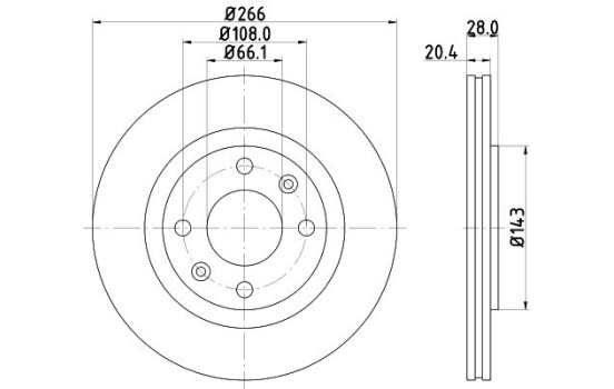 Disque de frein 8DD 355 102-051 Hella