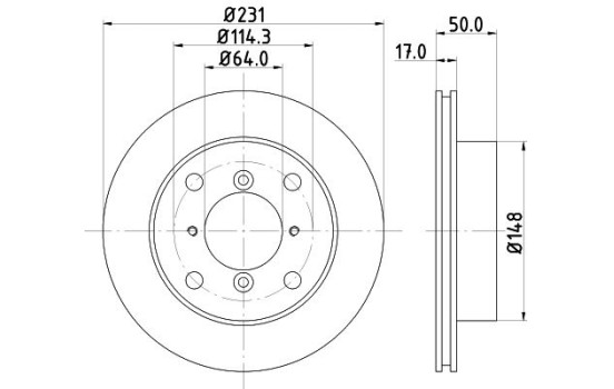Disque de frein 8DD 355 103-921 Hella