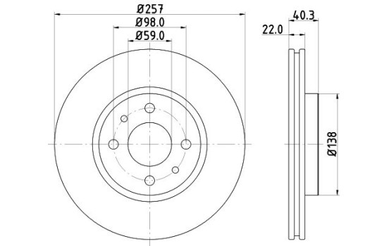 Disque de frein 8DD 355 103-971 Hella