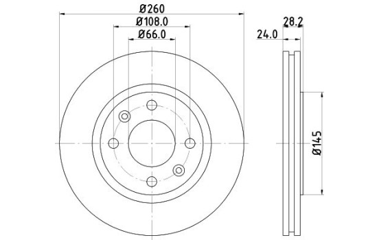 Disque de frein 8DD 355 105-031 Hella