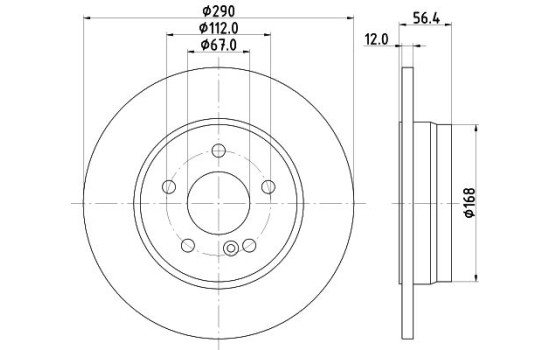 Disque de frein 8DD 355 105-951 Hella