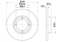 Disque de frein 8DD 355 107-011 Hella