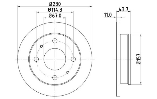 Disque de frein 8DD 355 107-171 Hella