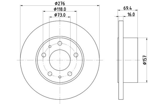 Disque de frein 8DD 355 107-411 Hella