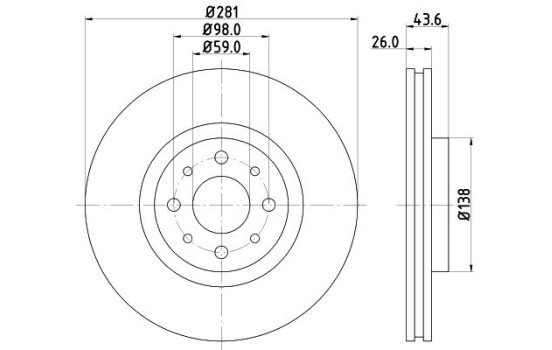 Disque de frein 8DD 355 107-831 Hella