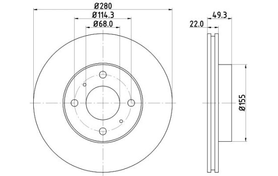 Disque de frein 8DD 355 107-991 Hella