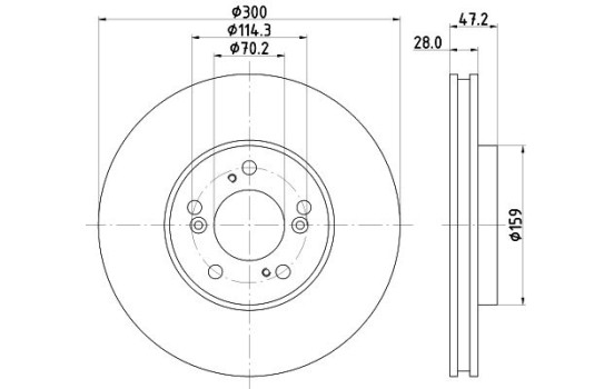 Disque de frein 8DD 355 108-141 Hella